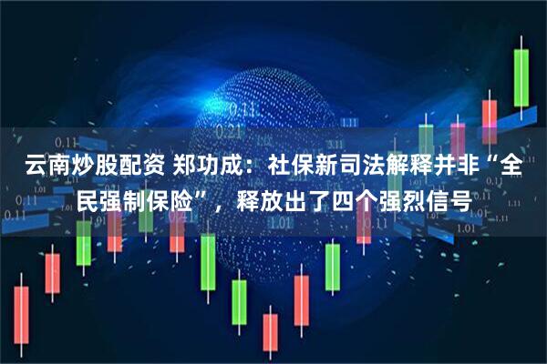 云南炒股配资 郑功成：社保新司法解释并非“全民强制保险”，释放出了四个强烈信号